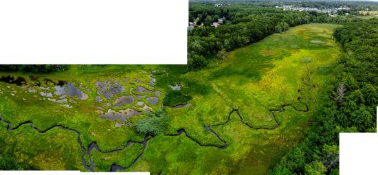 Mill Brook Marsh - Point 6 - Aerial View Upstream